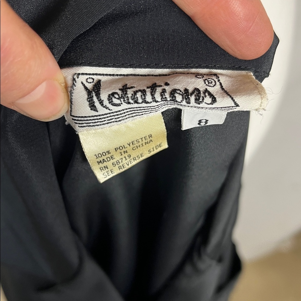 Vintage Notations Lightweight Black Button Up Pre… - image 8